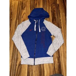 Nike Chicago Cubs Women's Blue Zip Up Hoodie Sz S‎ Small Thin Soft